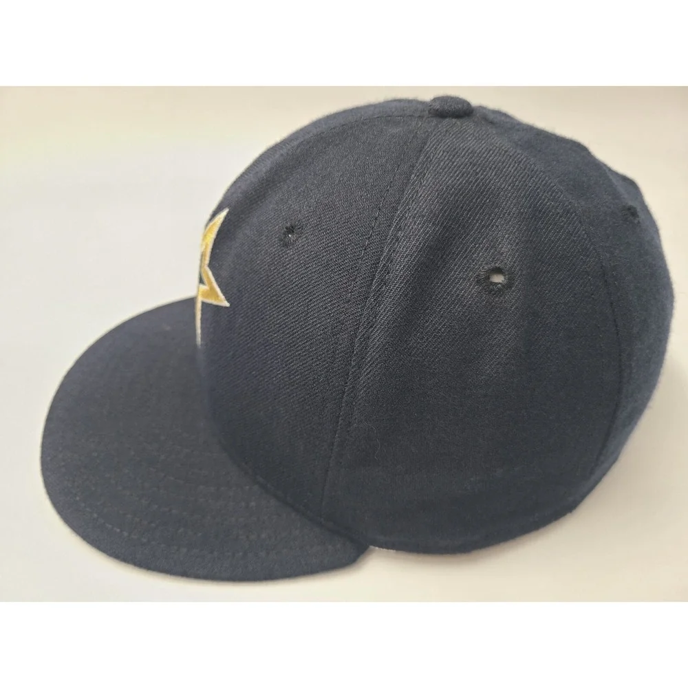 Vintage Houston Astros New Era 59Fifty Pro Model Fitted 7 Hat Cap Blue Gold Star